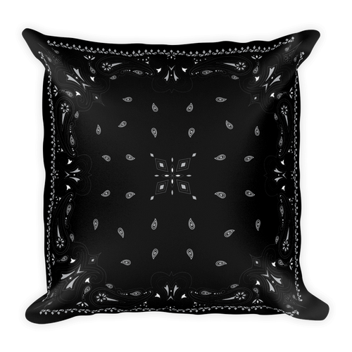 Black & White Bandana Throw Pillow